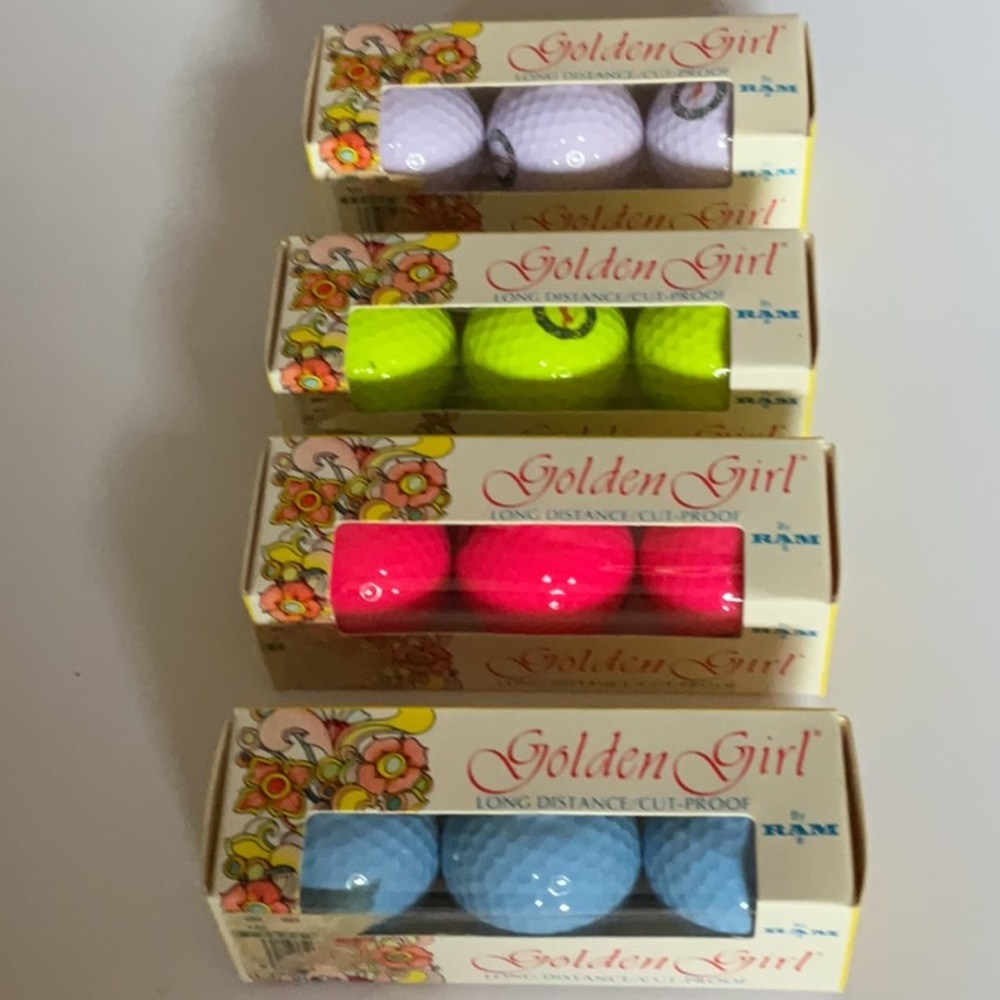 RARE VINTAGE New in Box 1970s Golden Girl 12 Golf Ball Set by Ram